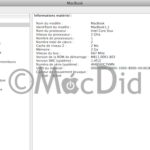 Carte mère MacBook Noir A1181 13" Core Duo 2Ghz + 2GO Ram 820-1889-A
