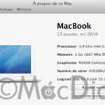 Carte mère MacBook Blanc Unibody A1342 2.4 Ghz + 2 GO RAM 820-2877-A