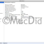 Carte mère MacBook Blanc Unibody A1342 2.4 Ghz + 2 GO RAM 820-2877-A